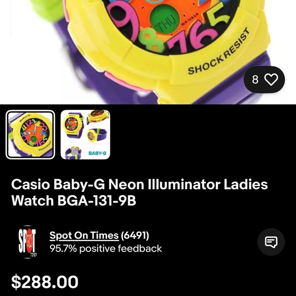 Casio Baby-G Yellow and Purple Women Watch - Picture 4 of 15